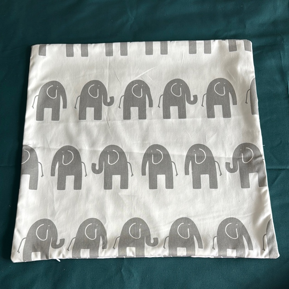Gray Elephant Print Pillow Cover